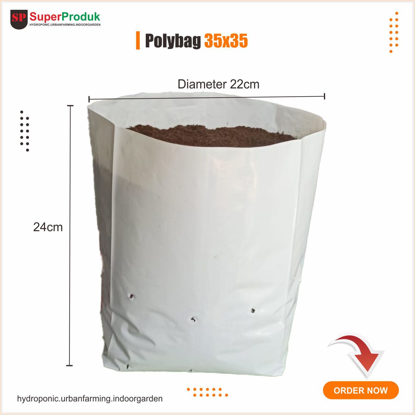 Polybag Putih Ukuran 35x35 1kg